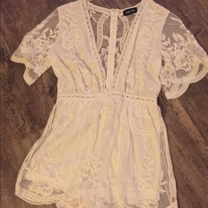 White lace romper